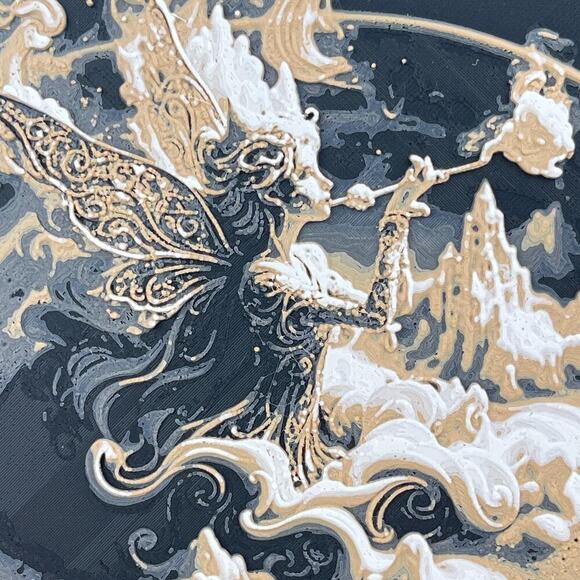 Fairy in Coffee Art, Whimsical Fantasy Wall Decor, Dreamy Espresso Art - Picture 2 of 10